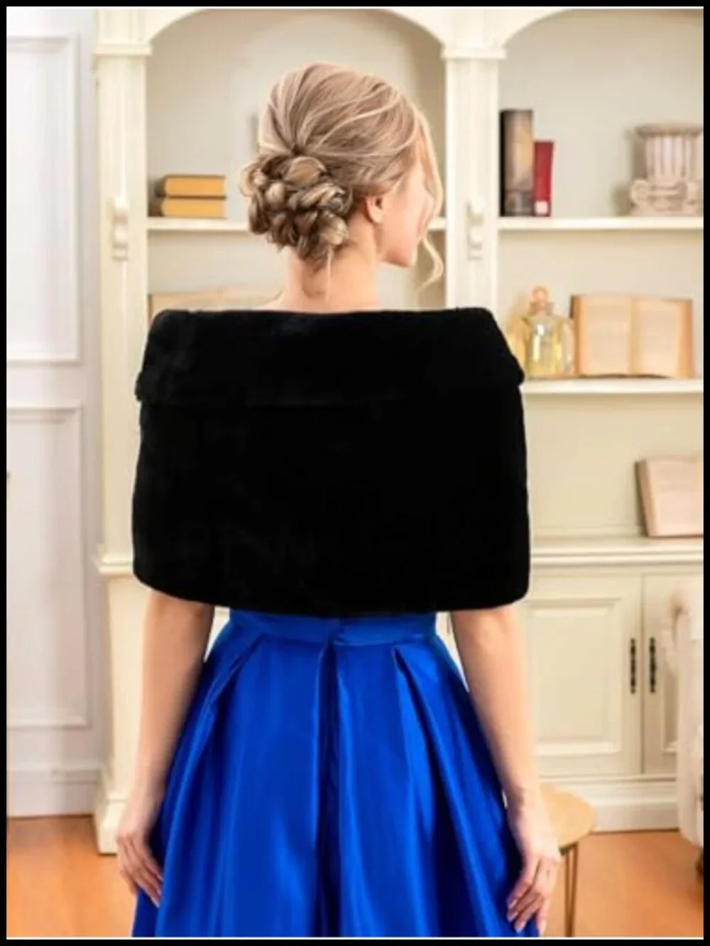 1920s Wedding Faux Fur Shawl Winter Bridal Fur Wraps Women Satin Clasp
